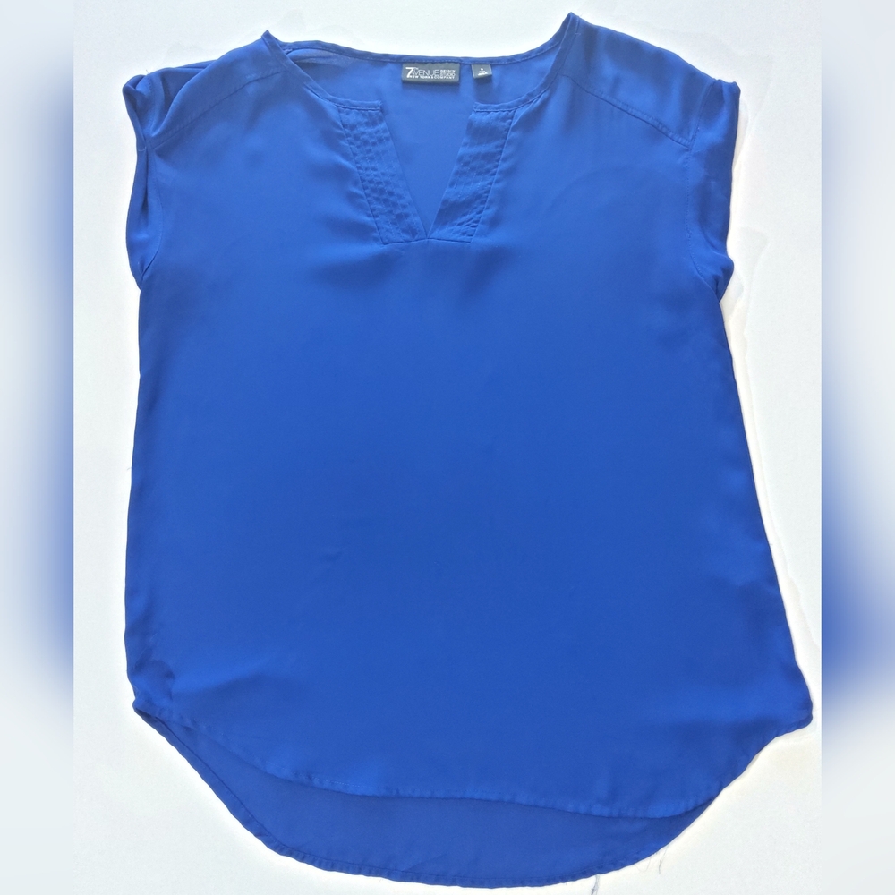 New York & Company Blouse Womens‎ Size Small Royal Blue Lightweight Career Top